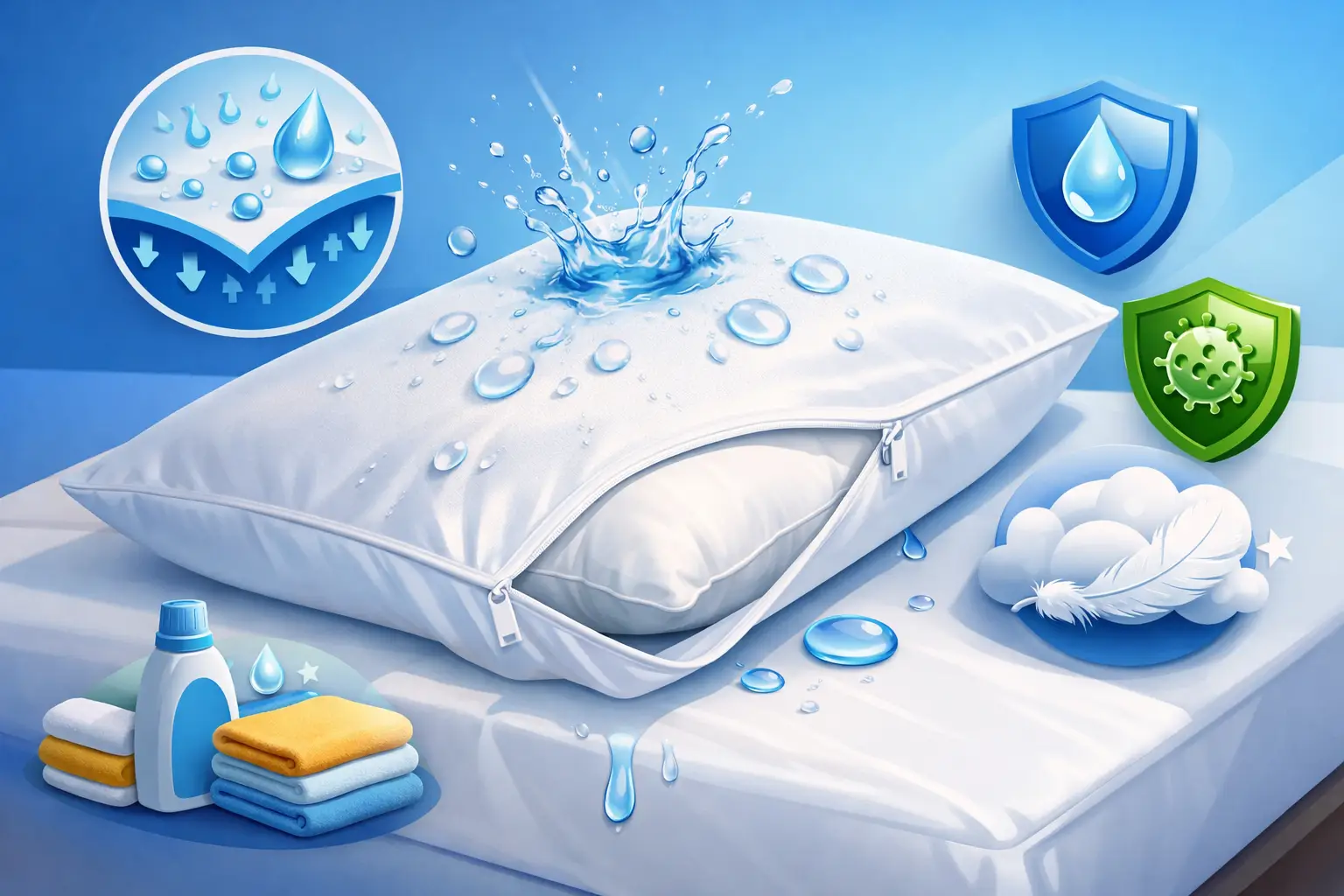 7 Waterproof Pillow Protector Benefits