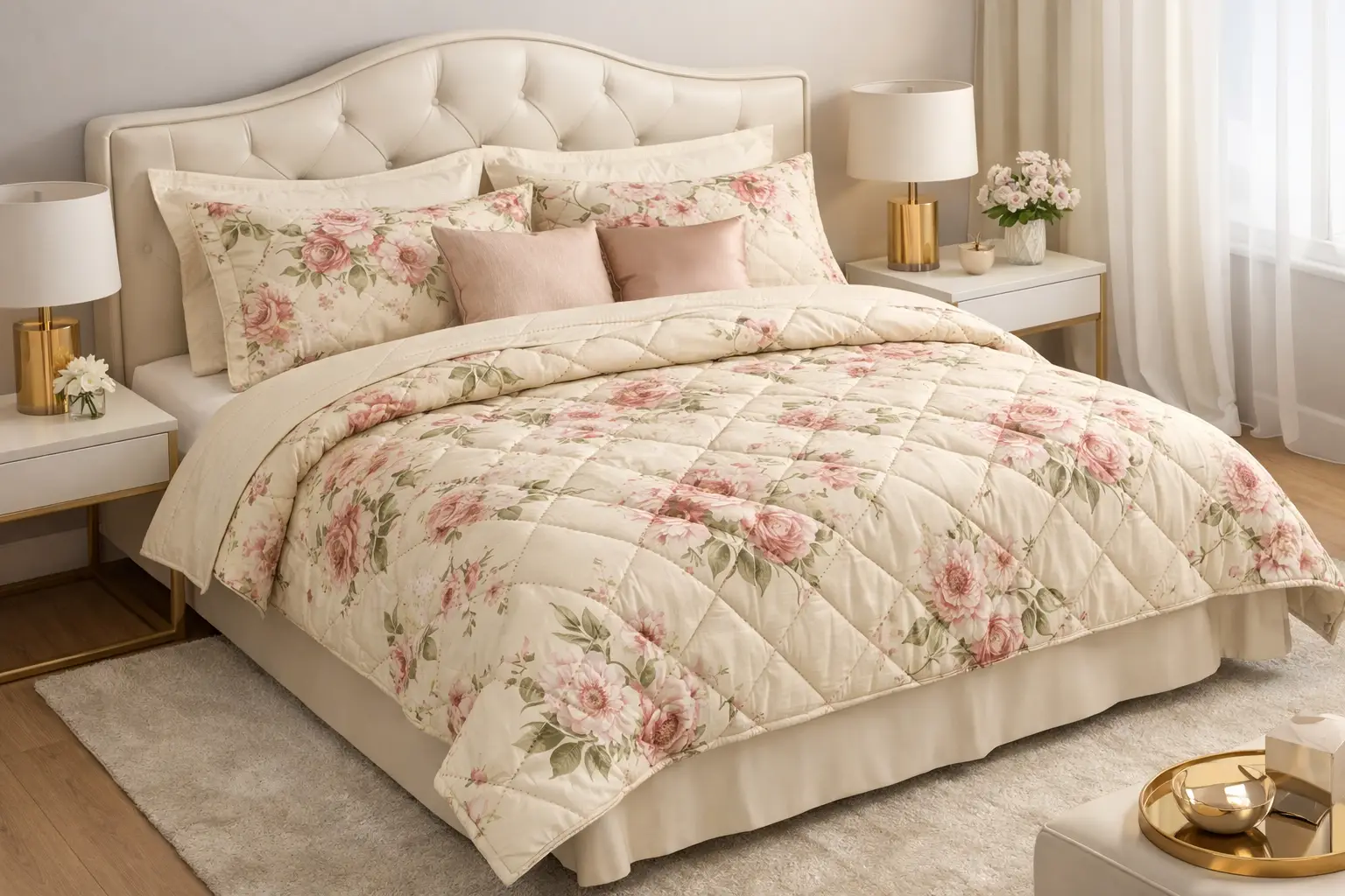 Florette Luxury King Quilt, 120W x 105L