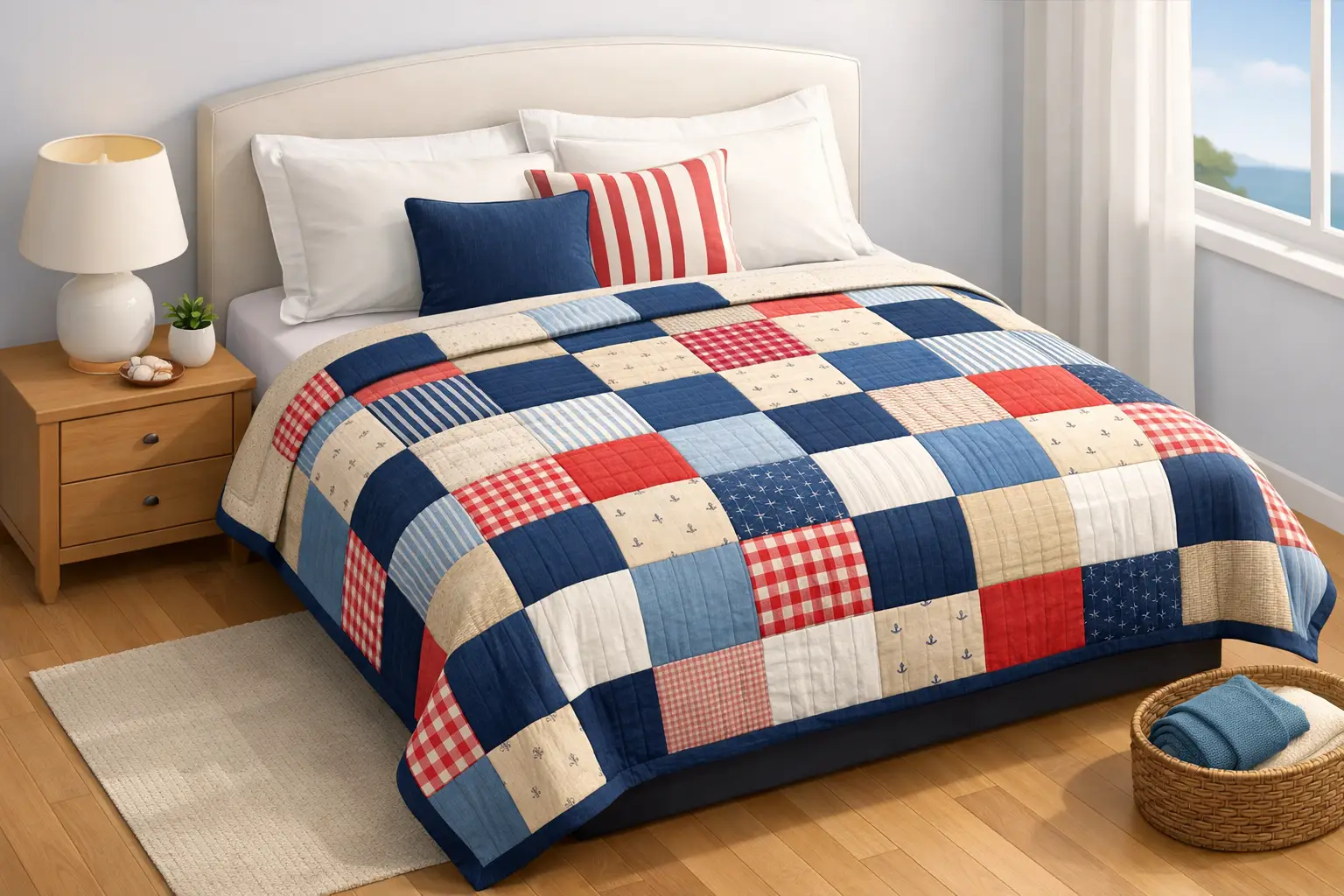 Hatteras Patch Queen Quilt 90W x 90L Details