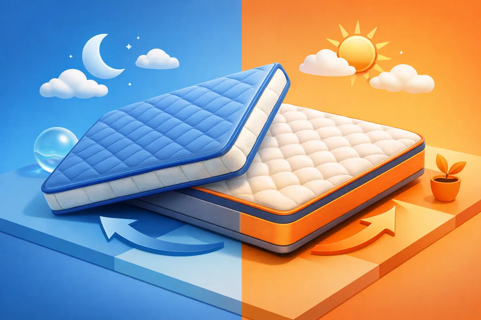 iSwitch Flippable Two-Sided Mattress for Two Comforts